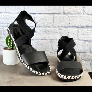 Sorel Ella II Black Leather Sandels